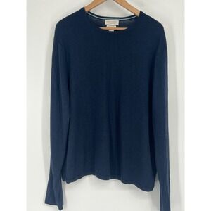 Banana Republic Silk Cashmere Classic Men's‎ Large Navy Crewneck Sweater Preppy
